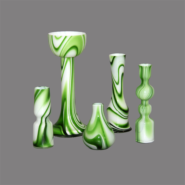 vasos produzidos na técnica marble
