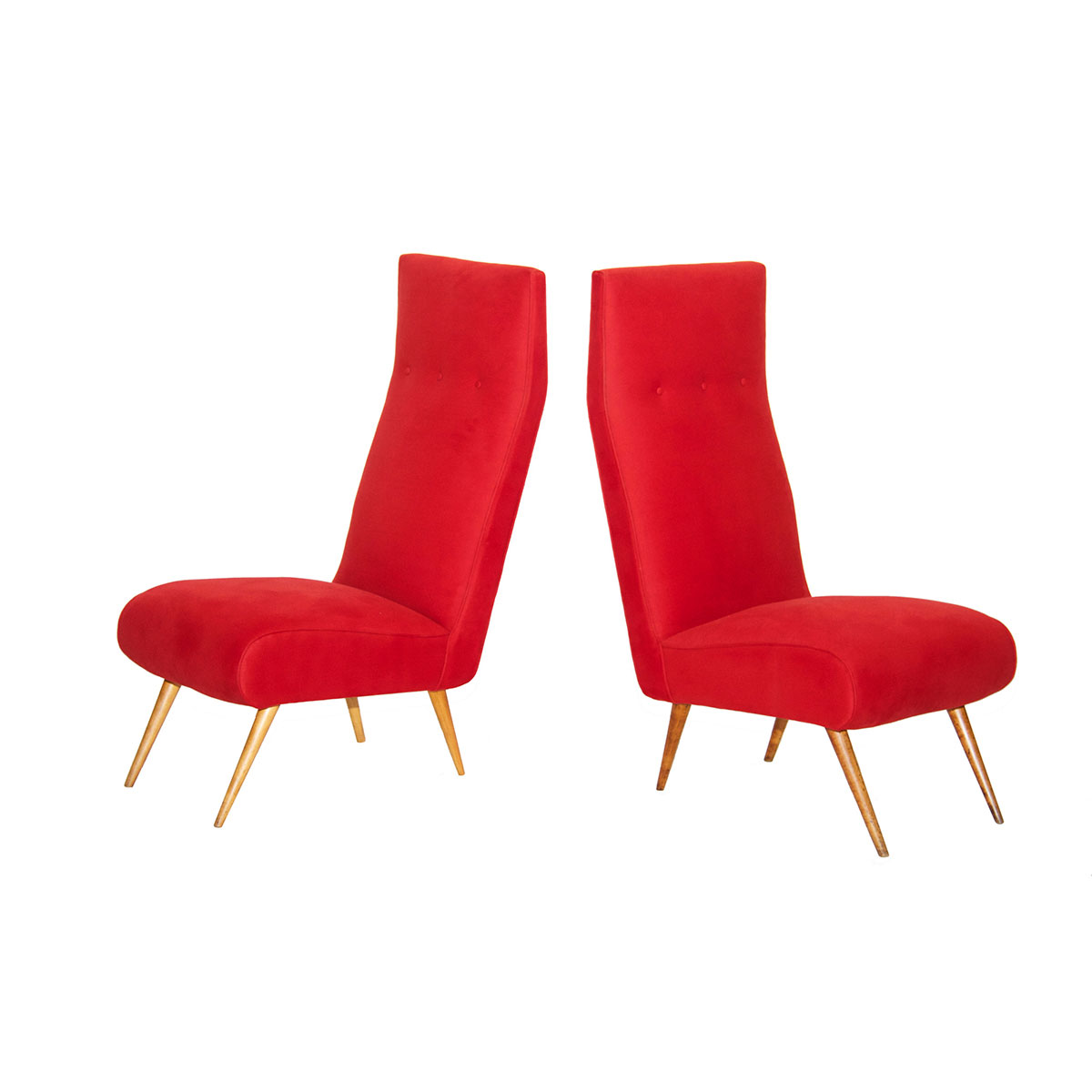 par espaldar alto estofamento vermelho