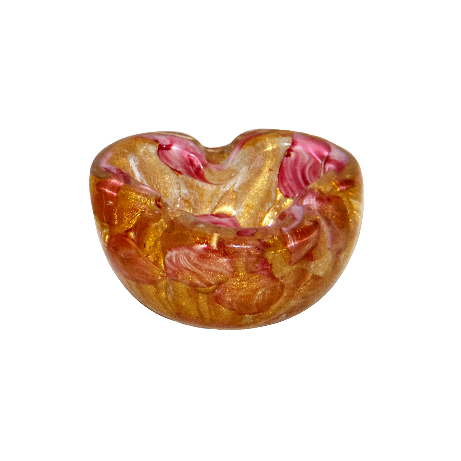 bowl pequeno com rosa e pó de ouro