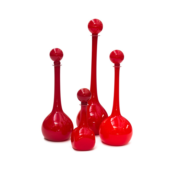garrafa vidro vermelho