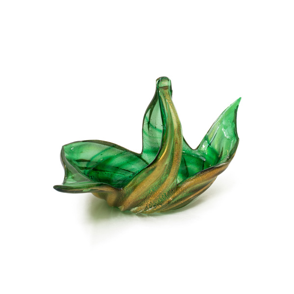 bowl murano verde pó de ouro