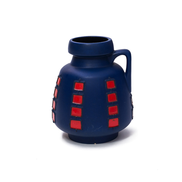 vaso azul com alça