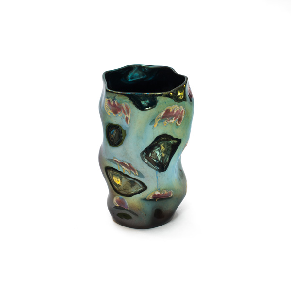 vaso verde metálico