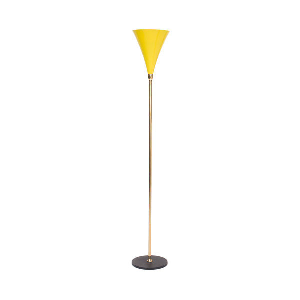 luminária de piso amarela
