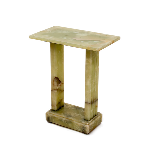 mesa auxiliar de ônix verde