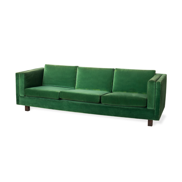 sofá verde veludo