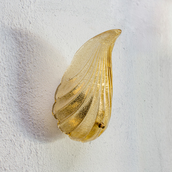 arandela folha de murano com pó de ouro
