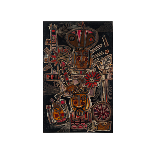 quadro gravado em madeira